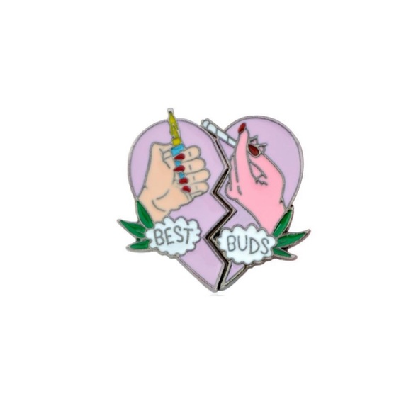 NEW Best Buds Friendship Metal Enamel Pins - Picture 3 of 6